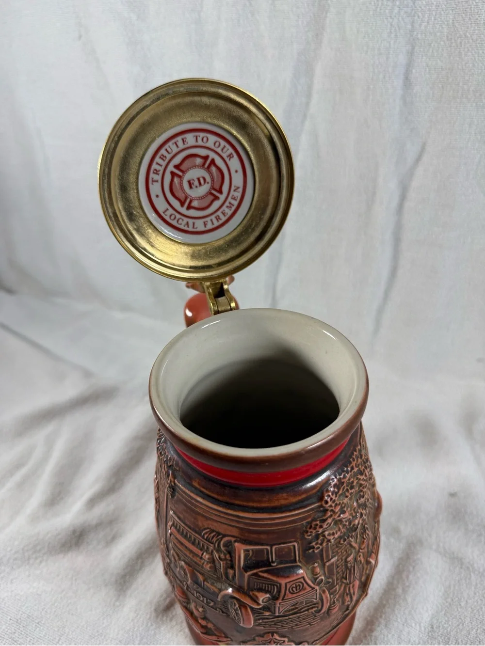 Vintage 1989 Avon Tribute To American Firefighters Beer Stein